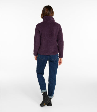 L.L.Bean Women's Bean's Sherpa Fleece Pullover Eggplant