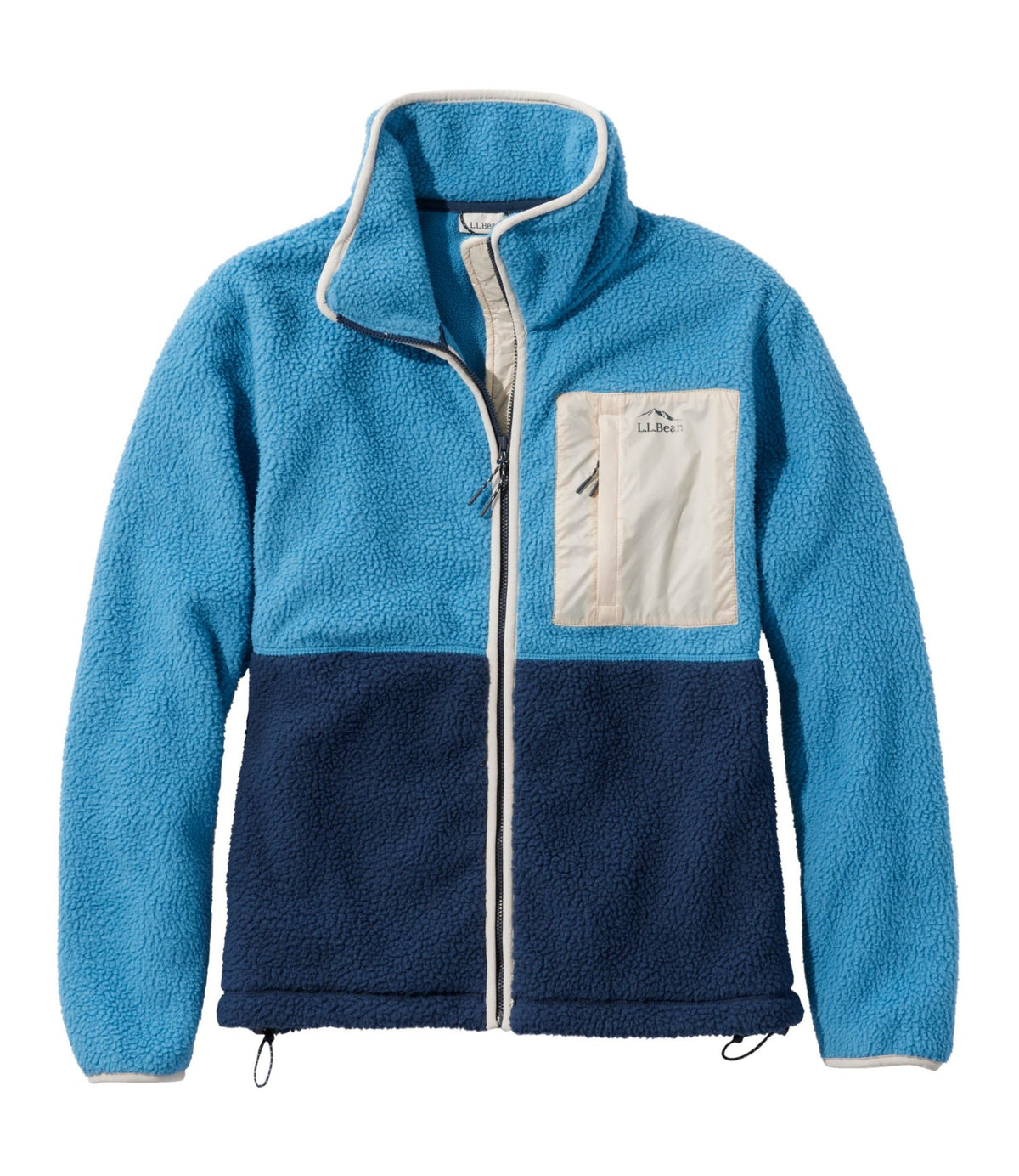 L.L.Bean Women's Mountainside Fleece Jacket, Colorblock Faded Sage/Balsam