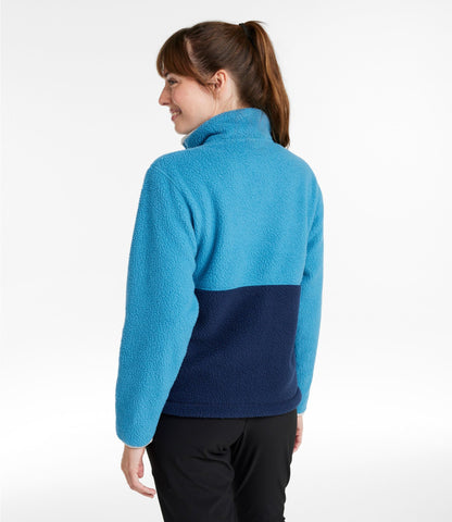L.L.Bean Women's Mountainside Fleece Jacket, Colorblock Faded Sage/Balsam