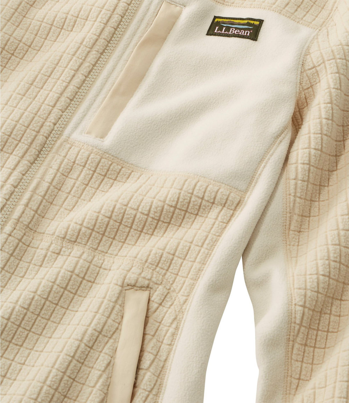 L.L.Bean Women's Mountain Classic Windproof Fleece Jacket Natural/Bone