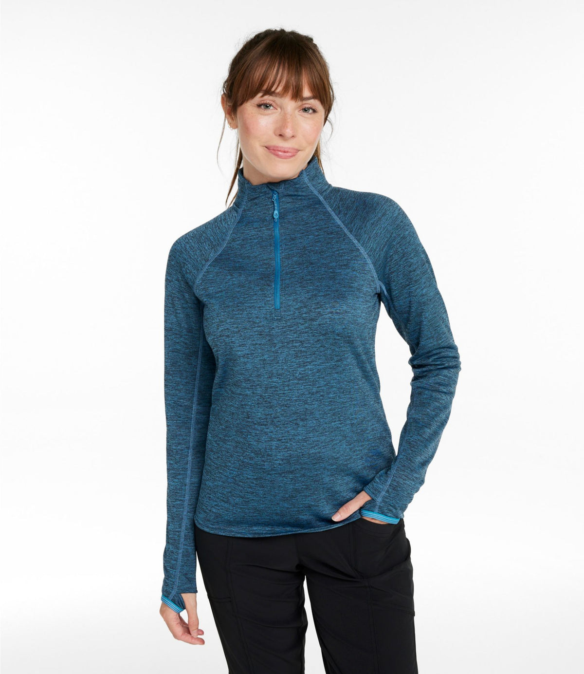 L.L.Bean Women's Primaloft ThermaStretch Fleece 1/4 Zip Pullover