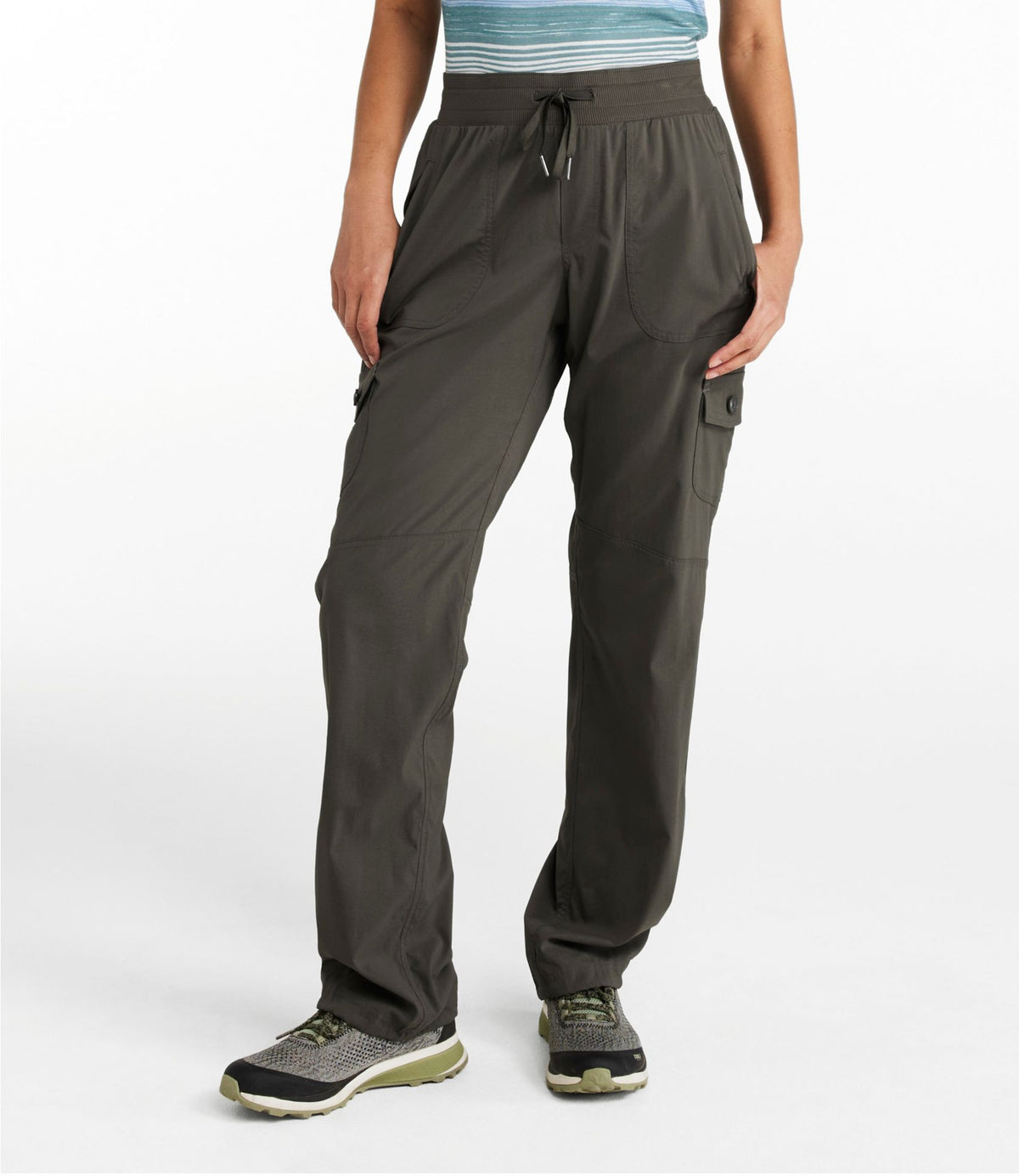 L.L.Bean Women's Vista Camp Pants, Straight-Leg Cargo Dark Taupe