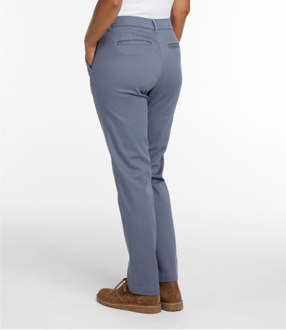 L.L.Bean Women's Comfort Stretch Pants, Mid-Rise Straight-Leg Chino Classic Navy