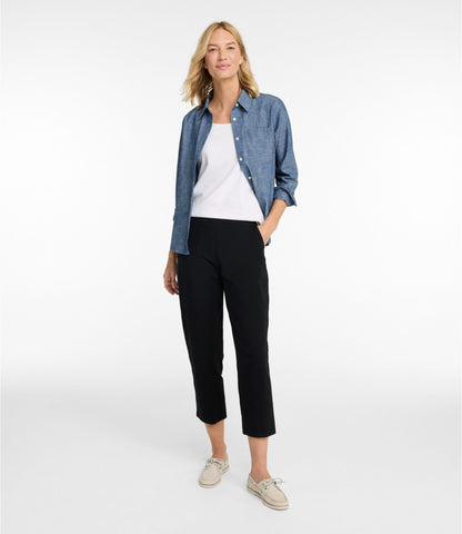 L.L.Bean Perfect Fit Pants, Straight-Leg Crop Classic Navy