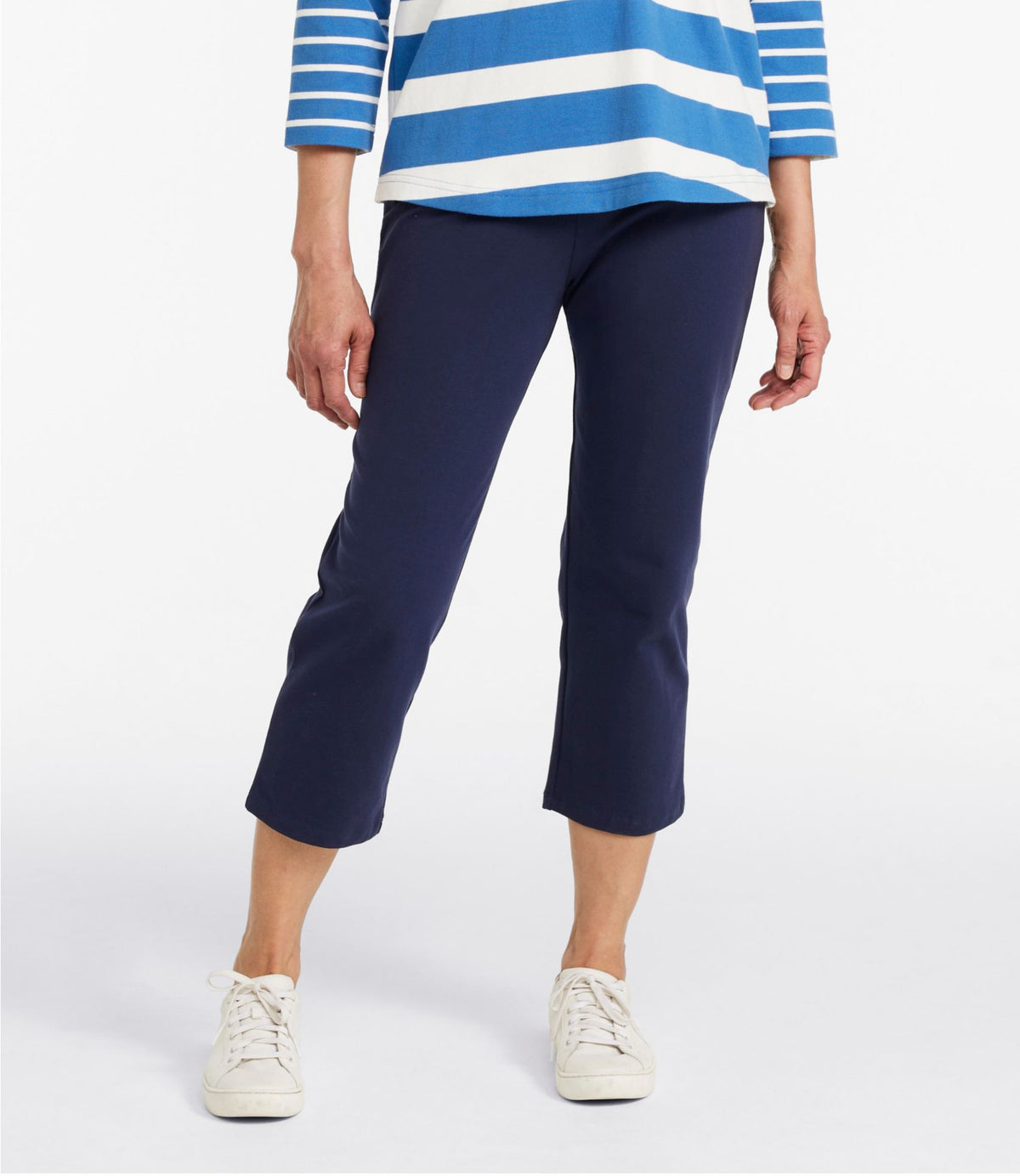 L.L.Bean Perfect Fit Pants, Straight-Leg Crop Classic Navy
