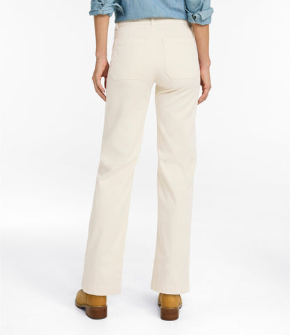 L.L.Bean Women's Comfort Stretch Patch Pocket Pants, Mid-Rise Wide Straight-Leg Chino Classic Navy
