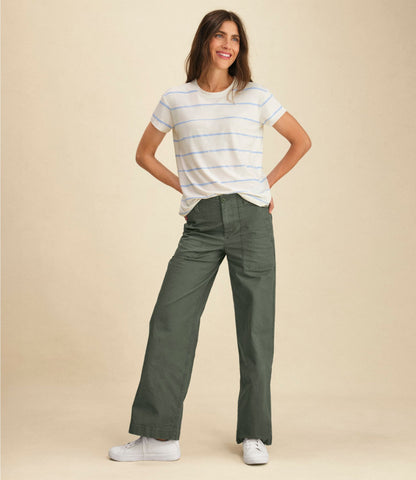 L.L.Bean Women's 207 Vintage Cotton Canvas Pants, High-Rise Wide-Leg Carbon Navy