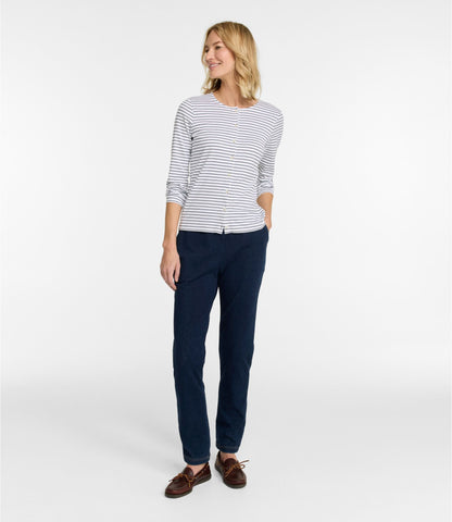 L.L.Bean Women's Perfect Fit Pants, Denim Original Tapered Leg Indigo Denim