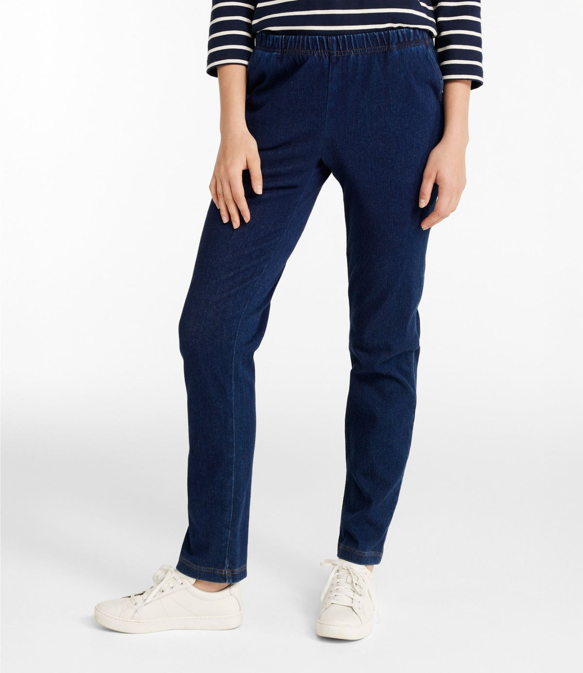 L.L.Bean Women's Perfect Fit Pants, Denim Original Tapered Leg Indigo Denim