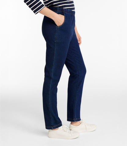 L.L.Bean Women's Perfect Fit Pants, Denim Original Tapered Leg Indigo Denim