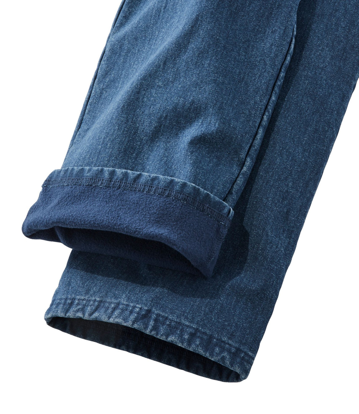 L.L.Bean Women's Perfect Fit Pants, Denim Straight-Leg Fleece-Backed Indigo