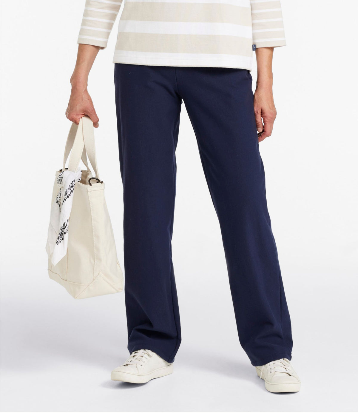 L.L.Bean Women's Perfect Fit Pants, Fleece-Backed Straight-Leg Classic Navy