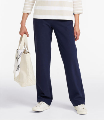 L.L.Bean Women's Perfect Fit Pants, Fleece-Backed Straight-Leg Classic Navy