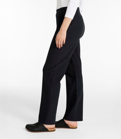 L.L.Bean Women's Perfect Fit Pants, Fleece-Backed Straight-Leg Classic Navy