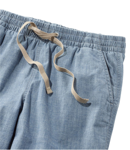 L.L.Bean Women's Lakewashed Pull-On Chinos, Mid-Rise Chambray Ankle Pants Chambray