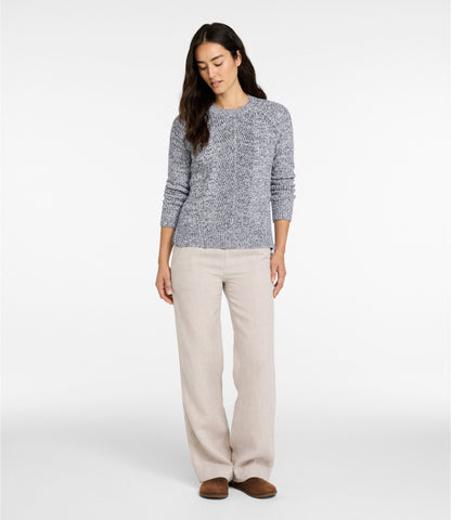 L.L.Bean Women's Premium Washable Linen Pull-On Pants Classic Navy