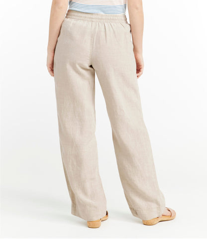 L.L.Bean Women's Premium Washable Linen Pull-On Pants Classic Navy