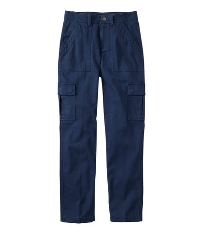 L.L.Bean Women's Comfort Stretch Pants, Mid-Rise Straight-Leg Cargo Classic Navy