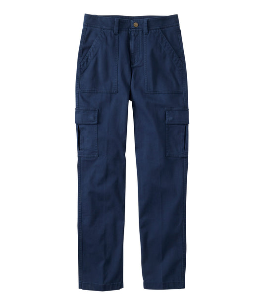 L.L.Bean Women's Comfort Stretch Pants, Mid-Rise Straight-Leg Cargo Classic Navy