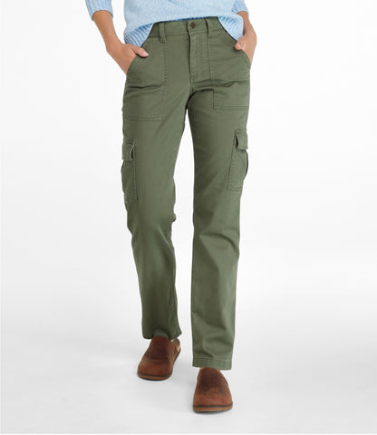 L.L.Bean Women's Comfort Stretch Pants, Mid-Rise Straight-Leg Cargo Classic Navy