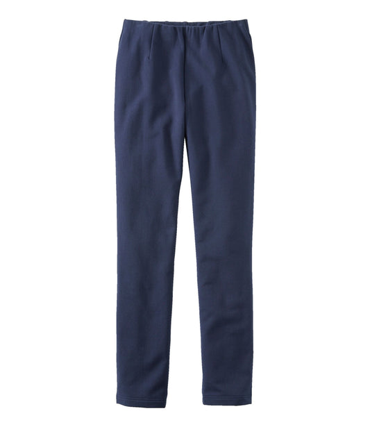 L.L.Bean Women's Perfect Fit Pants, Fleece-Backed Slim-Leg Classic Navy