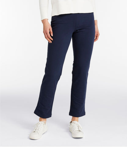 L.L.Bean Women's Perfect Fit Pants, Fleece-Backed Slim-Leg Classic Navy