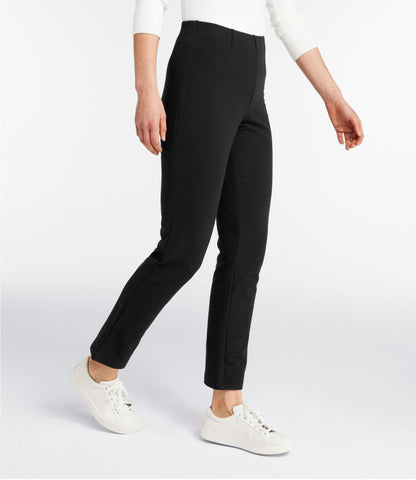 L.L.Bean Women's Perfect Fit Pants, Fleece-Backed Slim-Leg Classic Navy