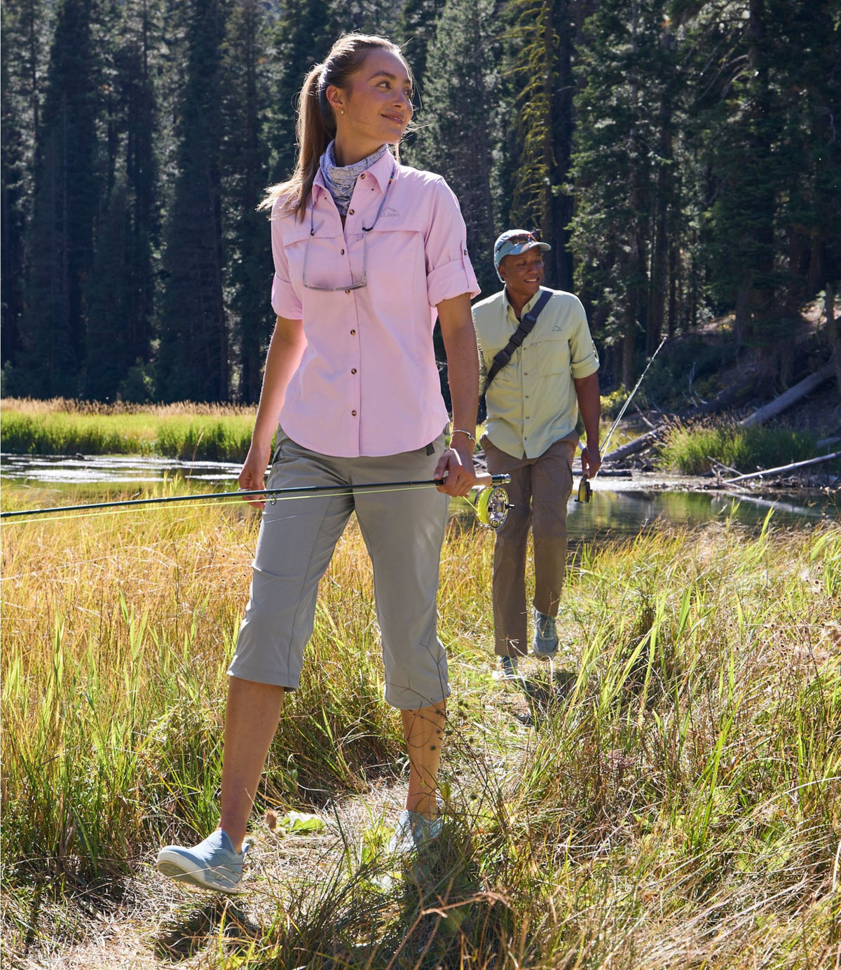 L.L.Bean Women's Tropicwear Capri Pants, Mid-Rise Frost Gray