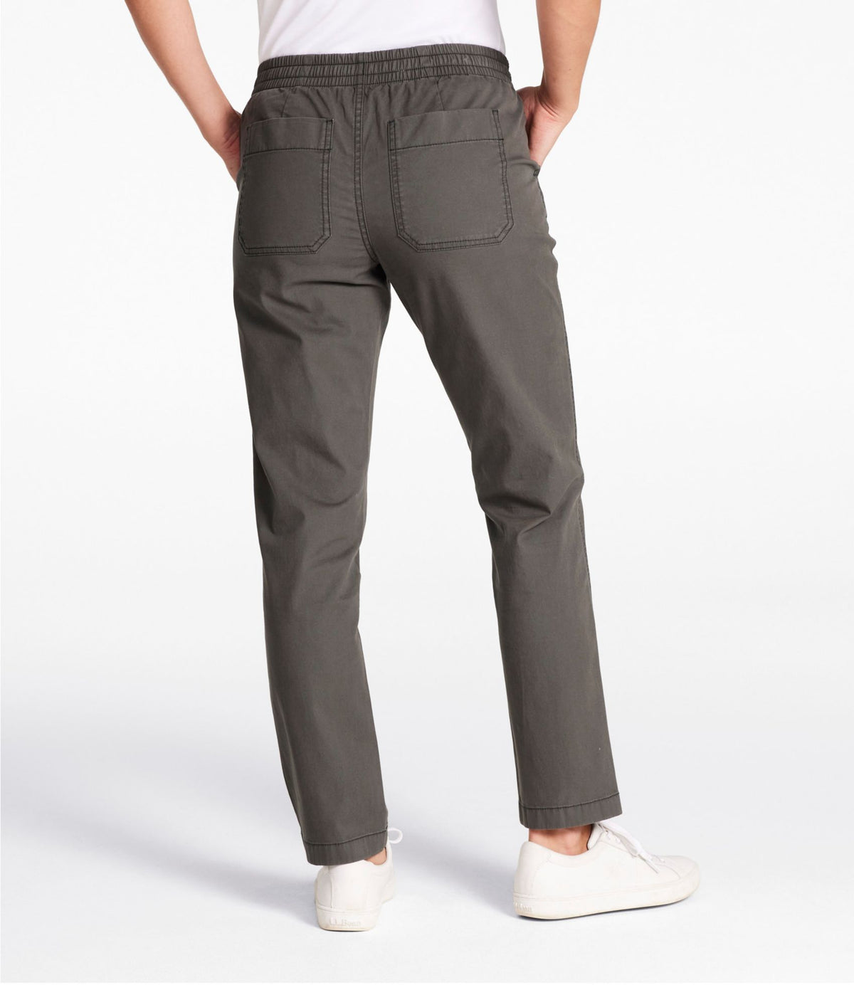L.L.Bean Women's Lakewashed Chino Pants, Mid-Rise Pull-On Ankle Sea Salt