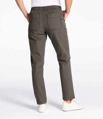 L.L.Bean Women's Lakewashed Chino Pants, Mid-Rise Pull-On Ankle Sea Salt