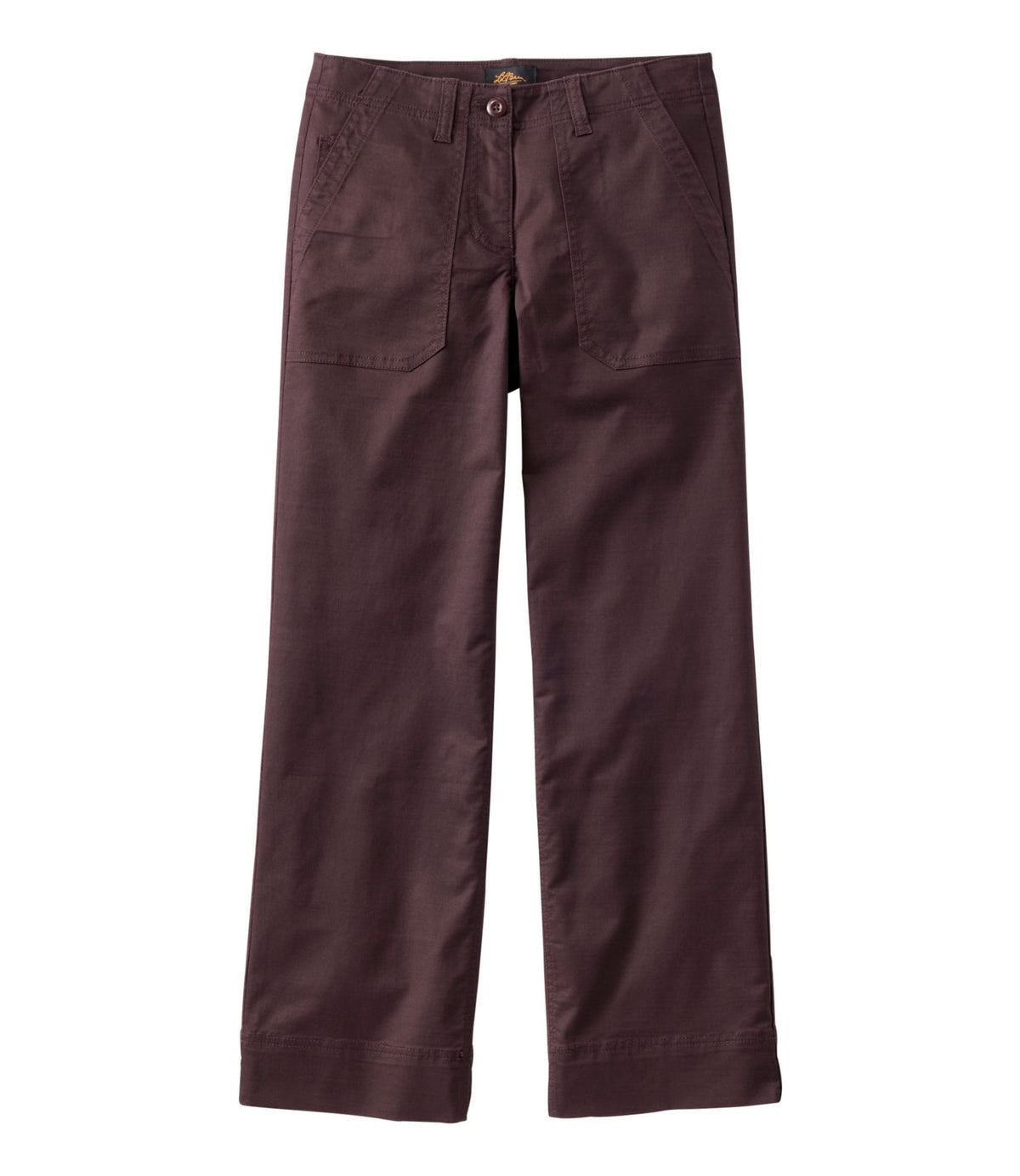 L.L.Bean Women's Signature Utility Pants, Mid-Rise Wide-Leg Ankle-Length Black Coffee