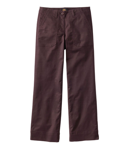 L.L.Bean Women's Signature Utility Pants, Mid-Rise Wide-Leg Ankle-Length Black Coffee