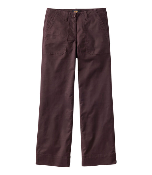 L.L.Bean Women's Signature Utility Pants, Mid-Rise Wide-Leg Ankle-Length Black Coffee