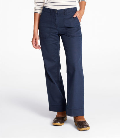L.L.Bean Women's Signature Utility Pants, Mid-Rise Wide-Leg Ankle-Length Black Coffee