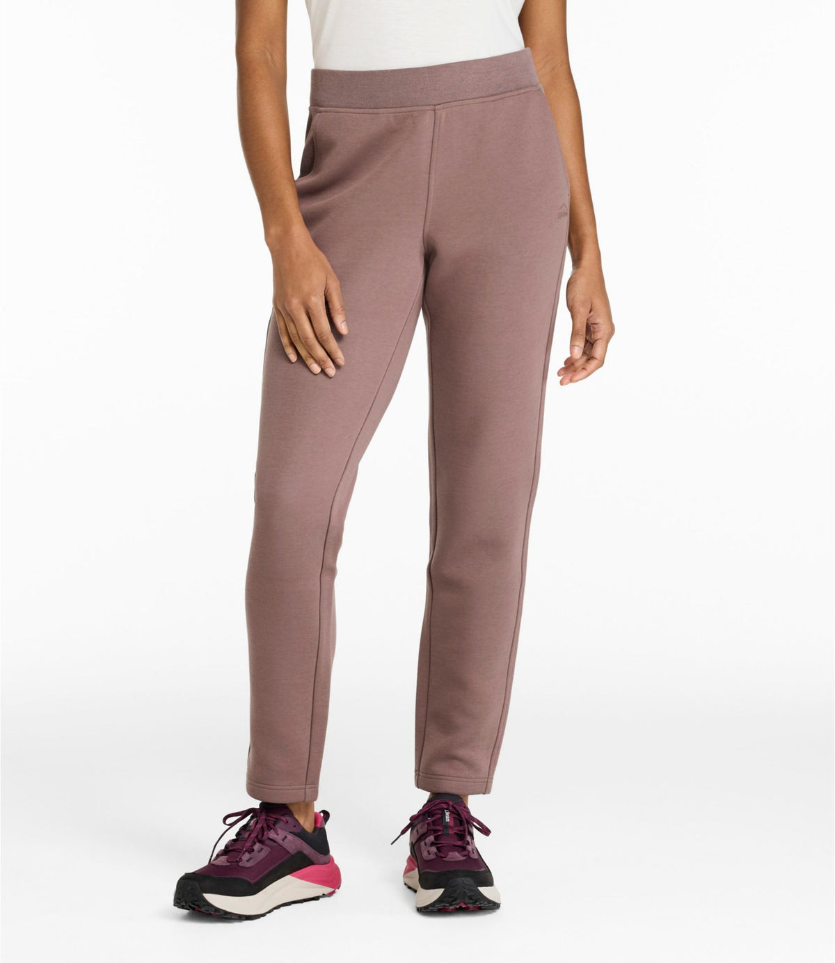 L.L.Bean Women's Multisport Sweatpants, Slim Leg Light Gray Heather