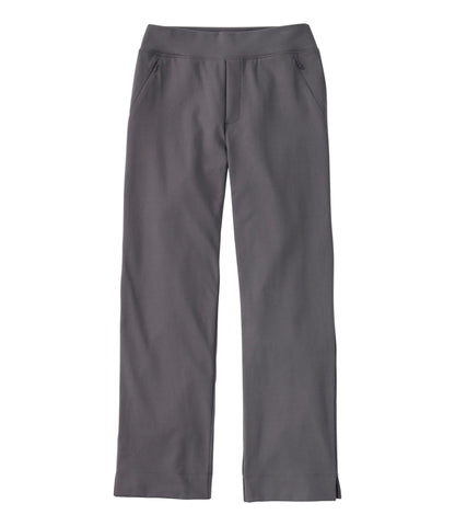L.L.Bean Women's L.L.Bean Go-Anywhere Knit Pants, High-Rise Straight-Leg Ankle Alloy Gray