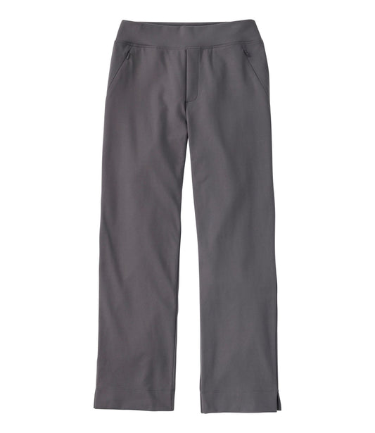 L.L.Bean Women's L.L.Bean Go-Anywhere Knit Pants, High-Rise Straight-Leg Ankle Alloy Gray