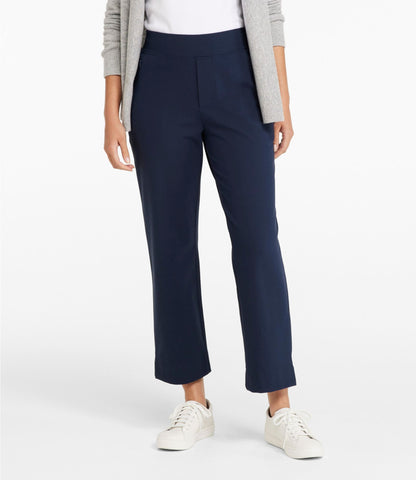 L.L.Bean Women's L.L.Bean Go-Anywhere Knit Pants, High-Rise Straight-Leg Ankle Alloy Gray