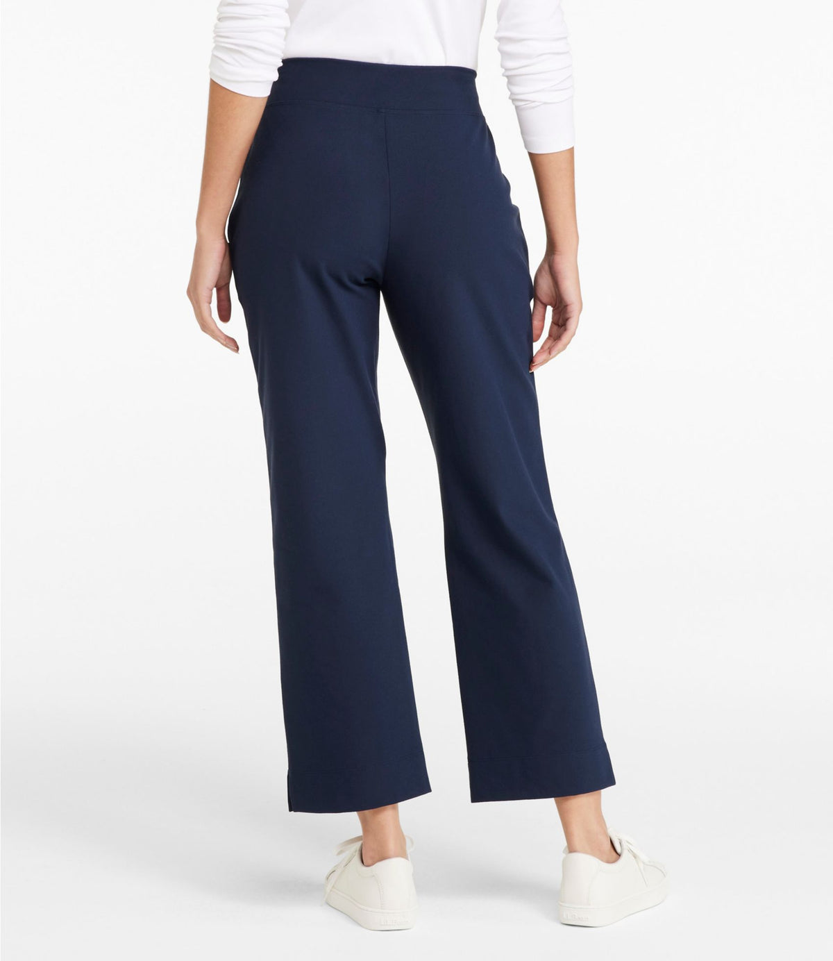 L.L.Bean Women's L.L.Bean Go-Anywhere Knit Pants, High-Rise Straight-Leg Ankle Alloy Gray