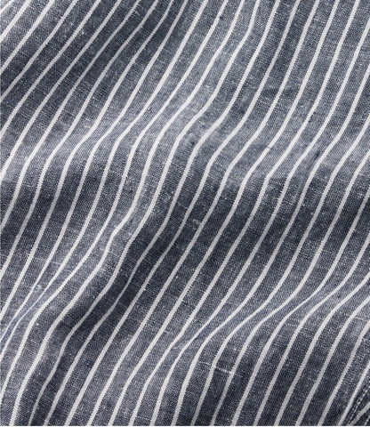 L.L.Bean Women's Premium Washable Linen Pull-On Pants, Stripe Classic Navy