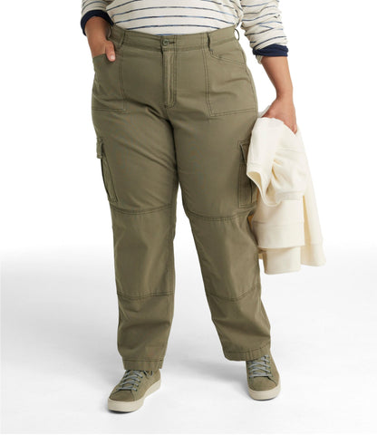 L.L.Bean Women's Stretch Canvas Cargo Pants, Mid-Rise Straight-Leg