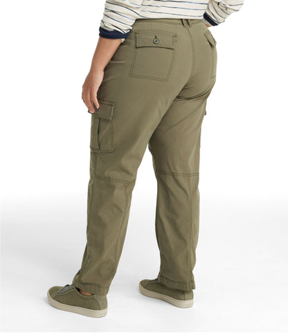 L.L.Bean Women's Stretch Canvas Cargo Pants, Mid-Rise Straight-Leg