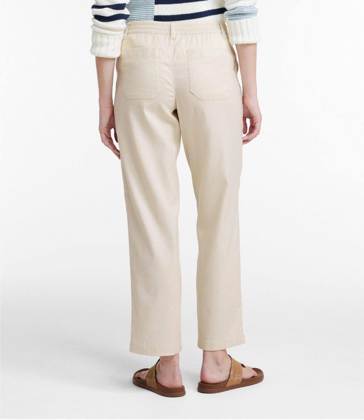 L.L.Bean Women's Comfort Stretch Cotton/Linen Pants, High-Rise Ankle