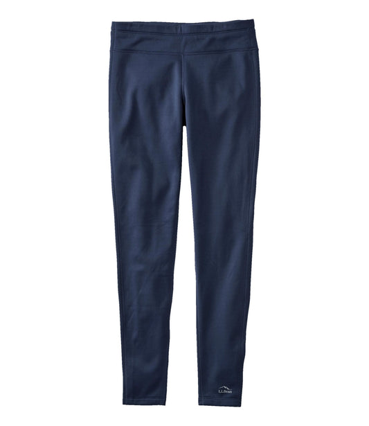L.L.Bean Women's PrimaLoft ThermaStretch Fleece Tights, Mid-Rise Nautical Navy