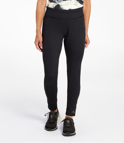 L.L.Bean Women's PrimaLoft ThermaStretch Fleece Tights, Mid-Rise Nautical Navy