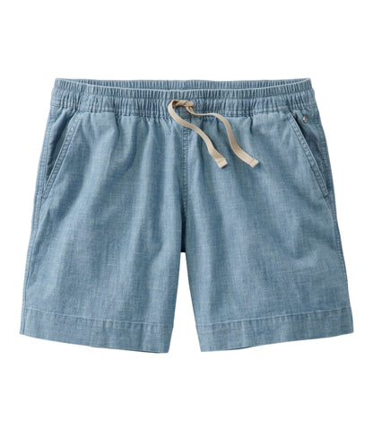 L.L.Bean Women's Lakewashed Dock Shorts, Mid-Rise Chambray Chambray