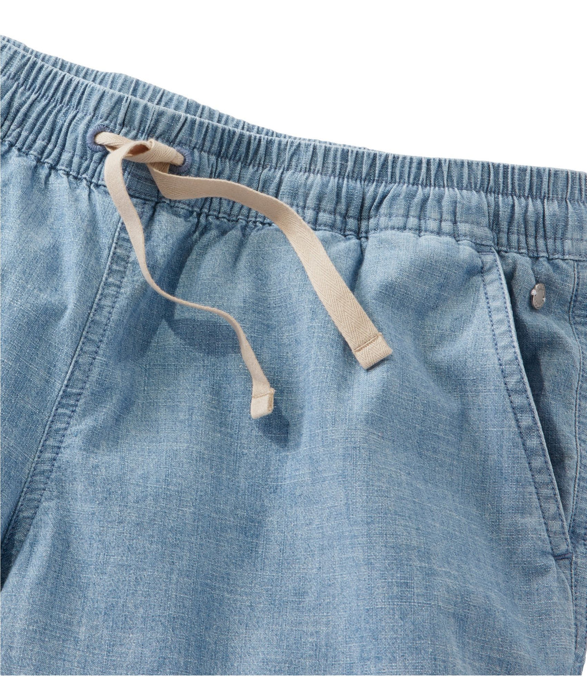 L.L.Bean Women's Lakewashed Dock Shorts, Mid-Rise Chambray Chambray