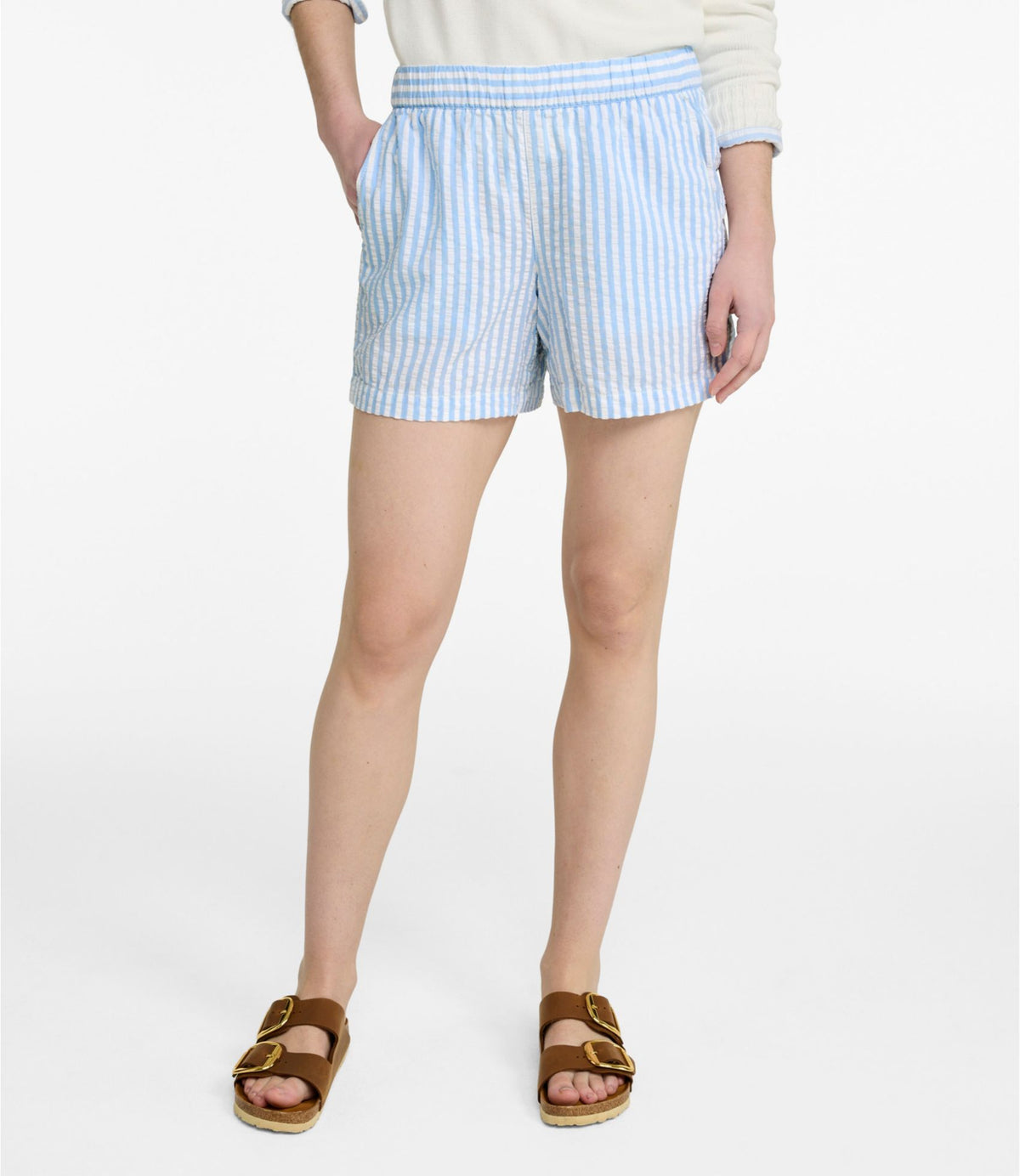 L.L.Bean Women's Bean's Seacoast Seersucker Shorts Classic Navy