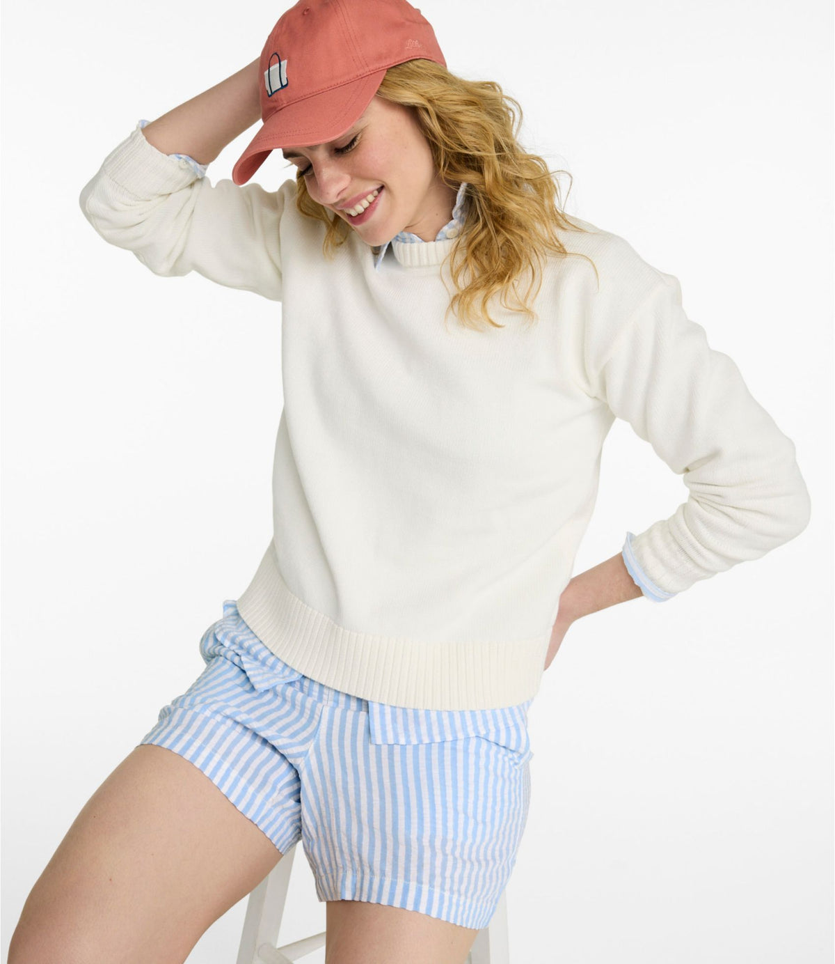 L.L.Bean Women's Bean's Seacoast Seersucker Shorts Classic Navy