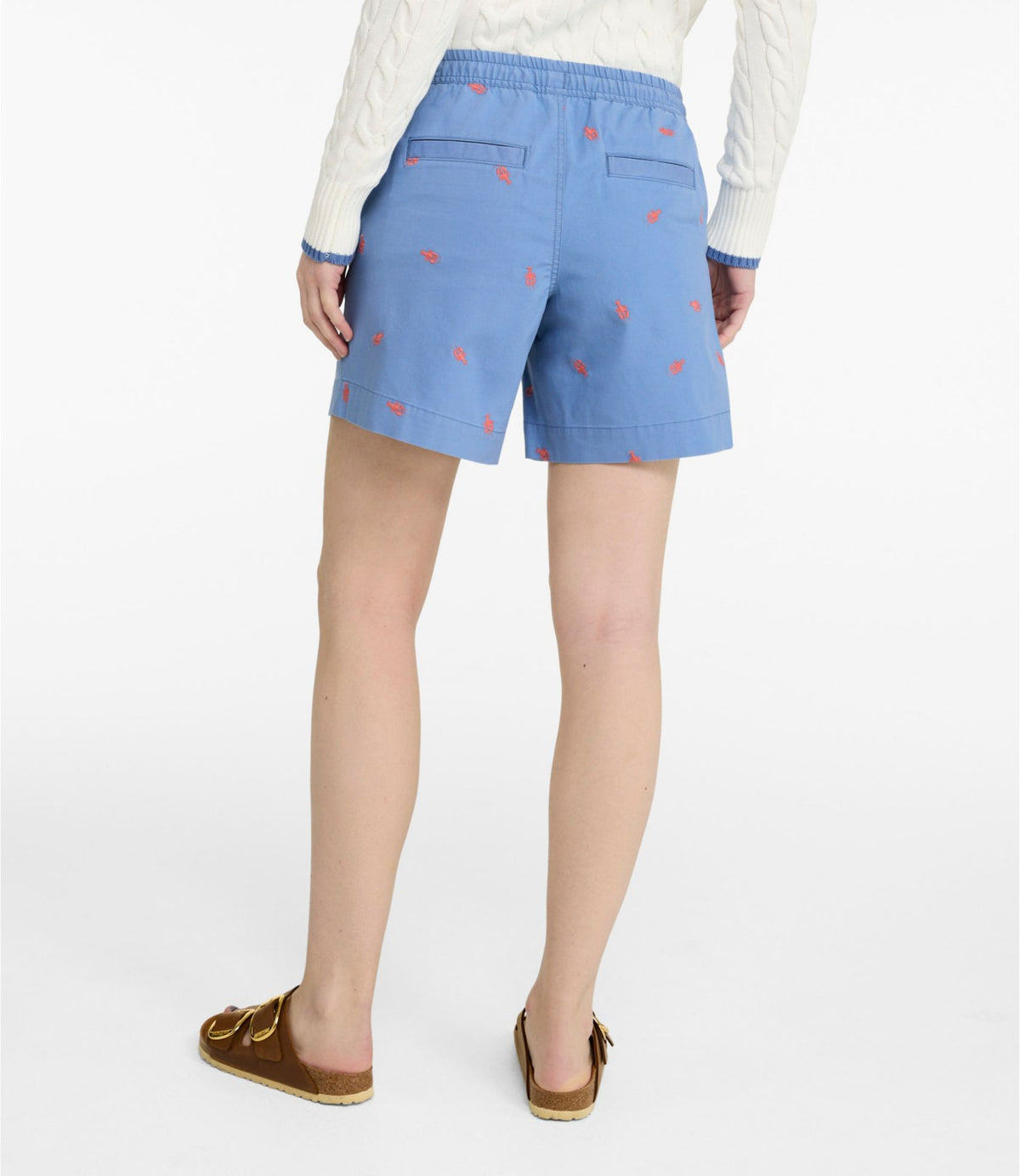 L.L.Bean Women's Lakewashed Dock Shorts, Mid-Rise Embroidery